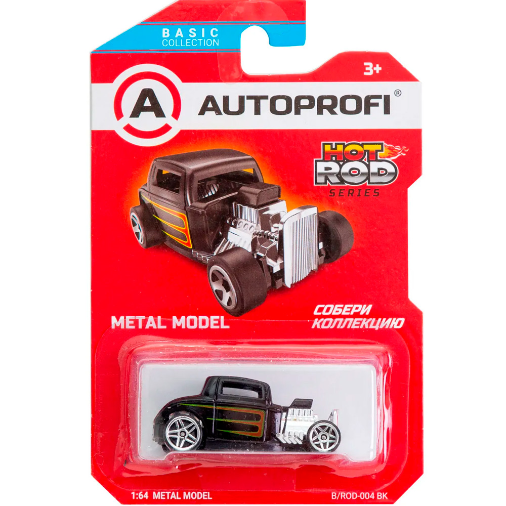 Модель 1:64 Серия HOT ROD CARS чёрный B/ROD-004