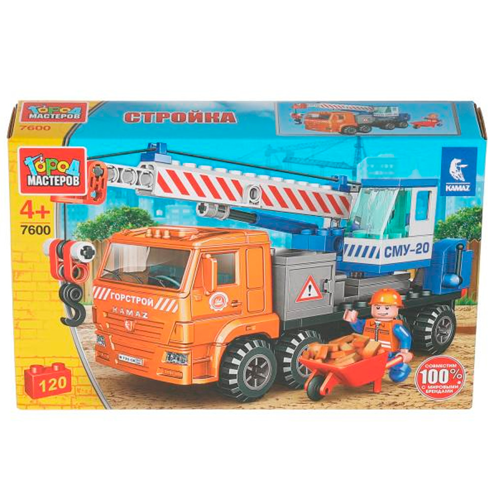 Город мастеров 7600-KK KAMAZ : КРАН, 120 дет. .