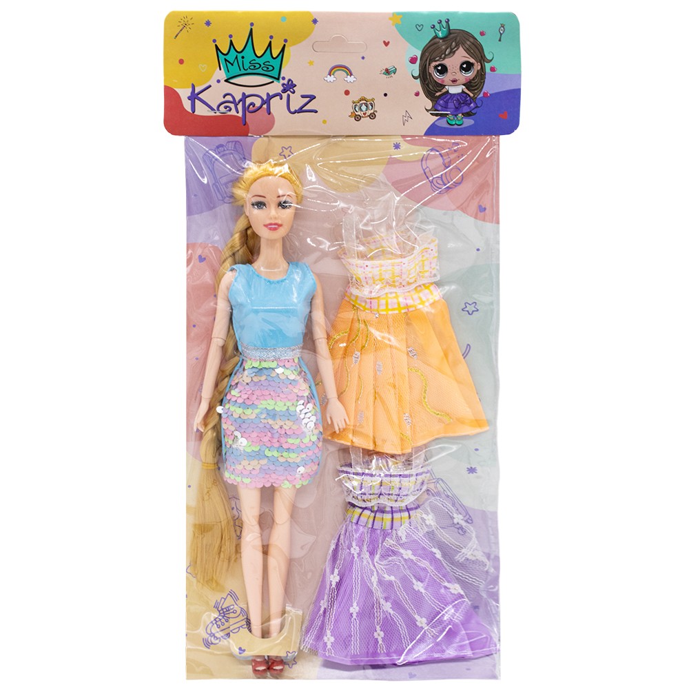 Кукла Miss Kapriz YSYY0921A с набором платьев в пак.