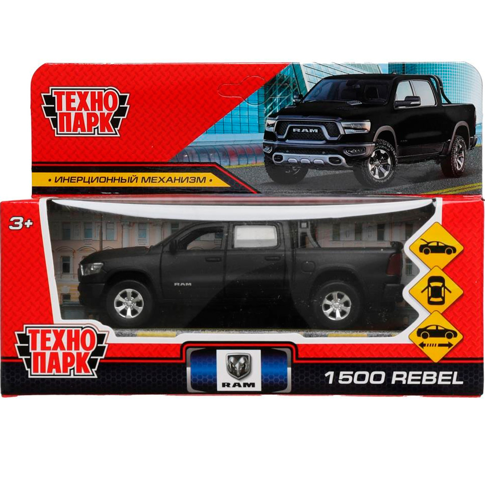 Модель RAM1500-13MAT-BK DODGE RAM 1500 REBEL Матовый черный  Технопарк в коробке