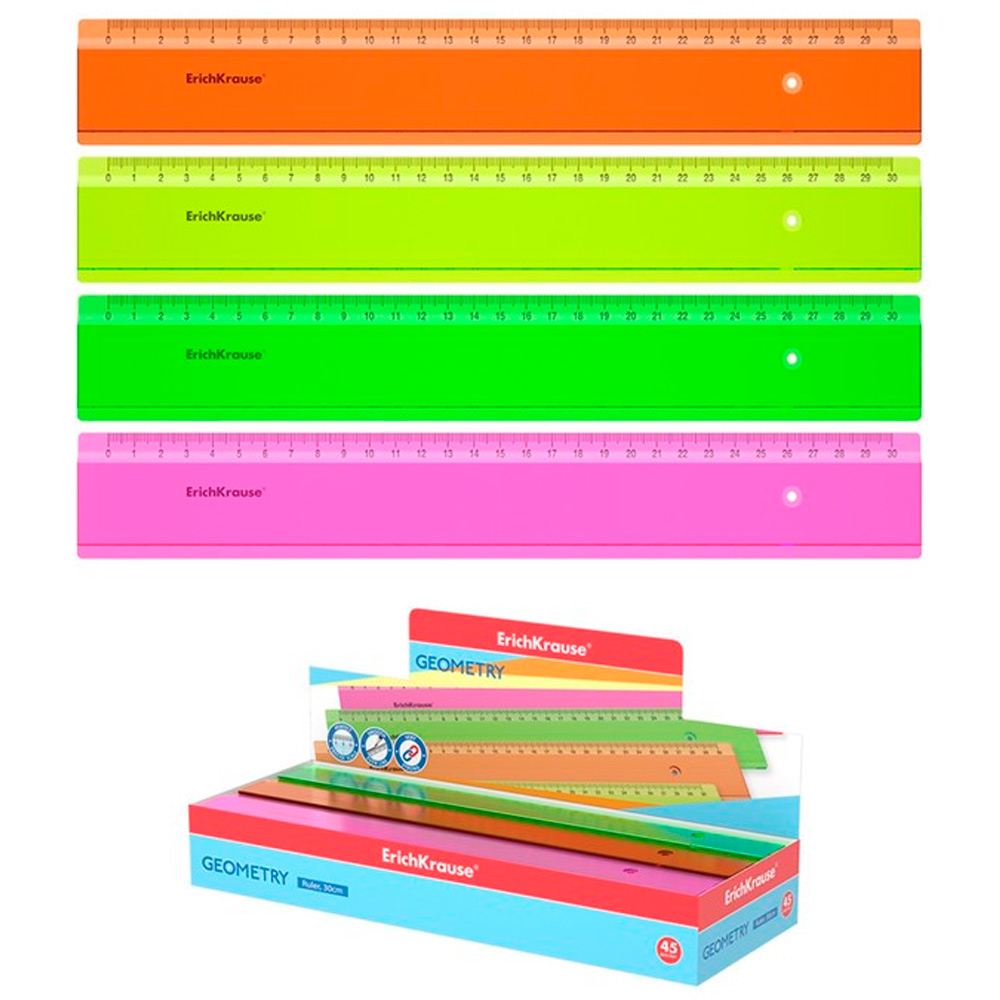 Линейка пластик 30см Neon 53001 ErichKrause