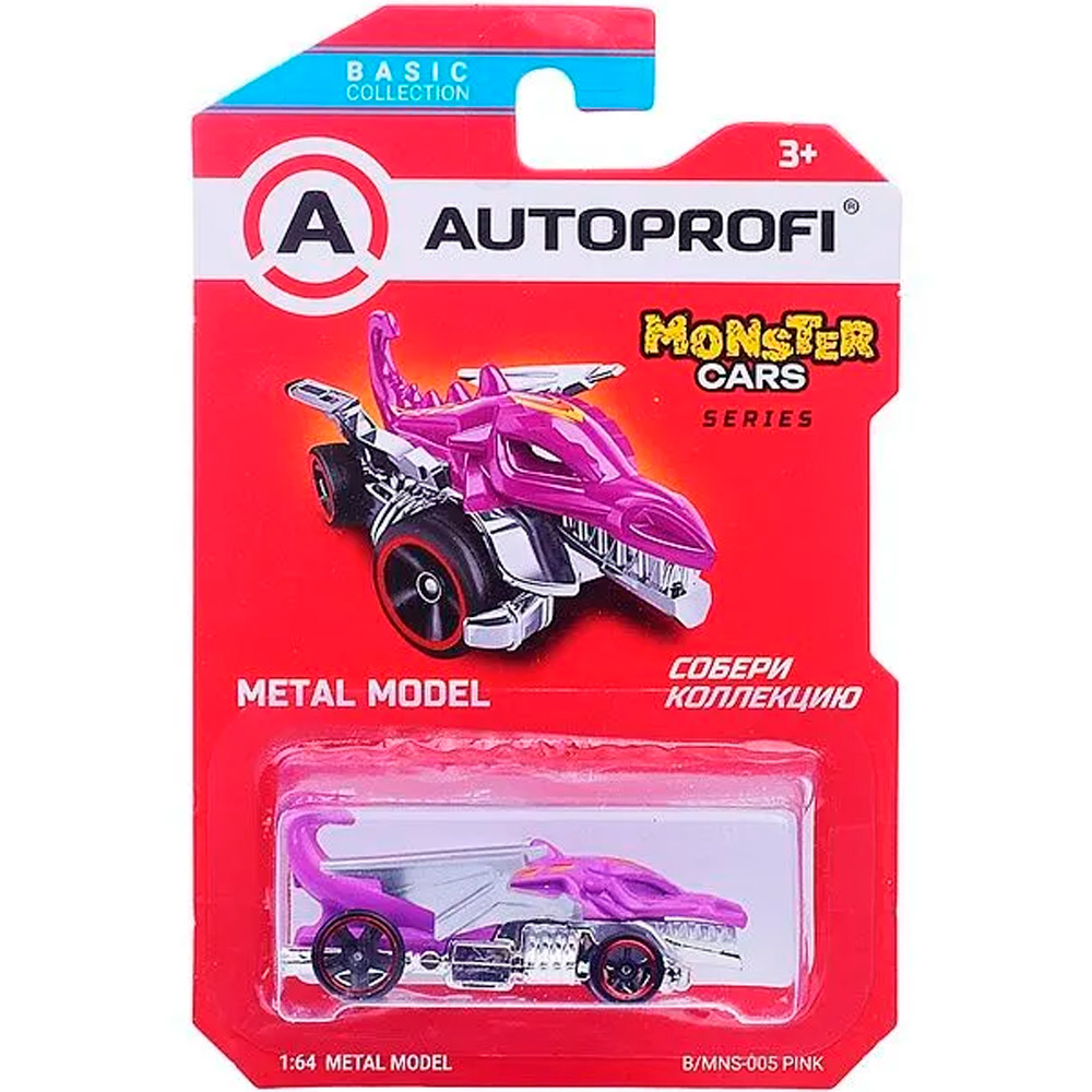 Модель 1:64 Серия MONSTER CARS розовый B/MNS-005 PINK