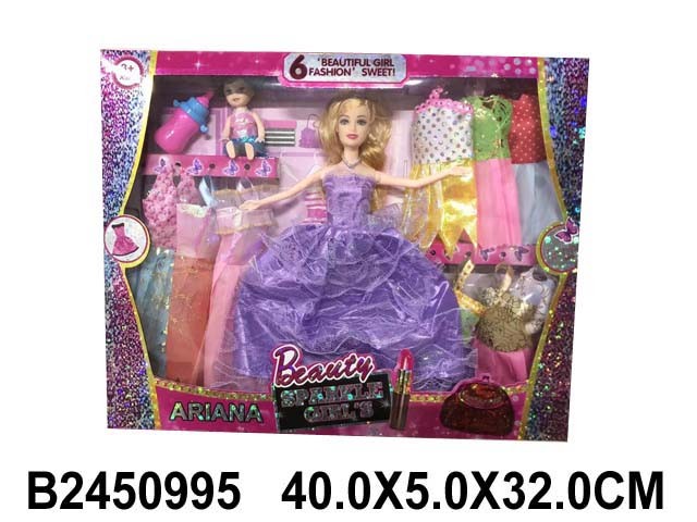 Кукла 6869-3X с набором платьев в кор.